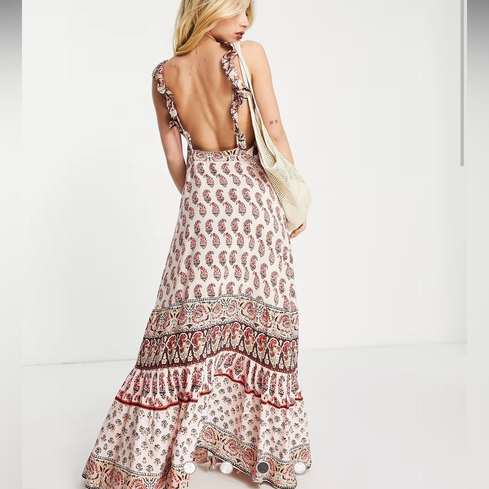 Gorgeous ultra long rayon low back maxi.